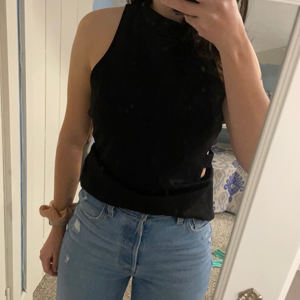 Black medium shirt, cut outs on side, from Nordstrom, NWT